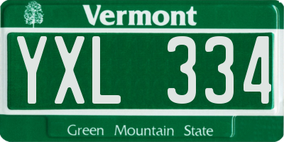 VT license plate YXL334
