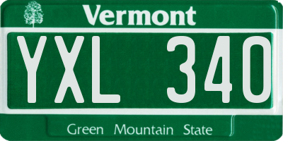 VT license plate YXL340