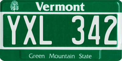 VT license plate YXL342