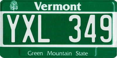 VT license plate YXL349