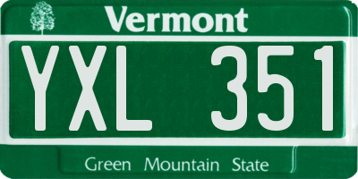 VT license plate YXL351