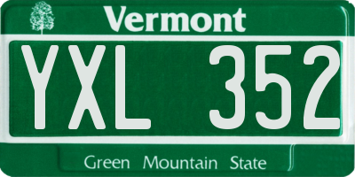 VT license plate YXL352
