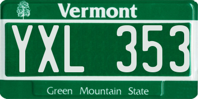 VT license plate YXL353