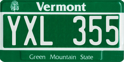 VT license plate YXL355
