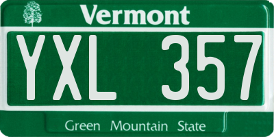 VT license plate YXL357