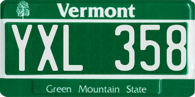 VT license plate YXL358