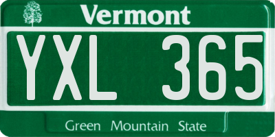 VT license plate YXL365