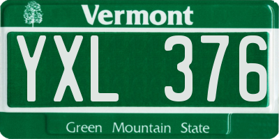 VT license plate YXL376
