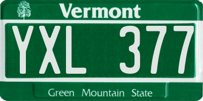 VT license plate YXL377