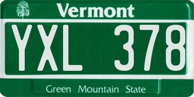 VT license plate YXL378