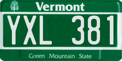 VT license plate YXL381