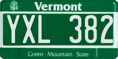 VT license plate YXL382