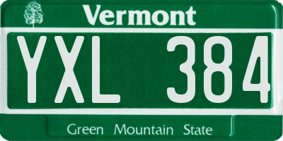 VT license plate YXL384