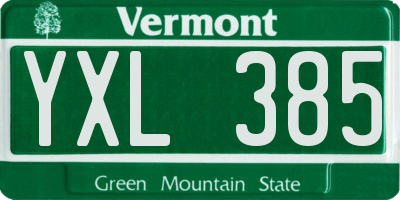 VT license plate YXL385