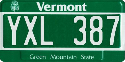 VT license plate YXL387