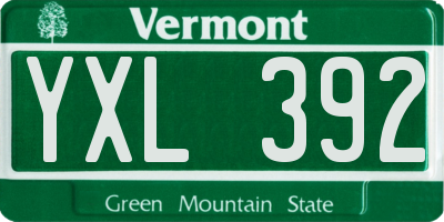 VT license plate YXL392