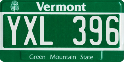 VT license plate YXL396