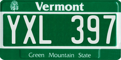 VT license plate YXL397