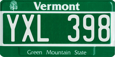 VT license plate YXL398