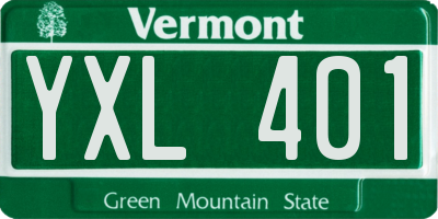 VT license plate YXL401