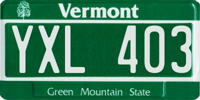 VT license plate YXL403