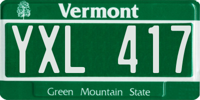 VT license plate YXL417