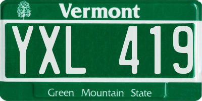 VT license plate YXL419