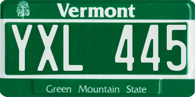 VT license plate YXL445