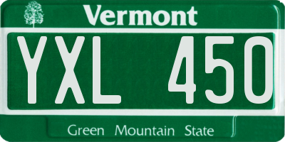 VT license plate YXL450