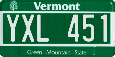 VT license plate YXL451