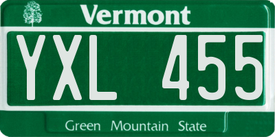 VT license plate YXL455
