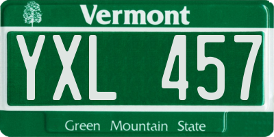 VT license plate YXL457