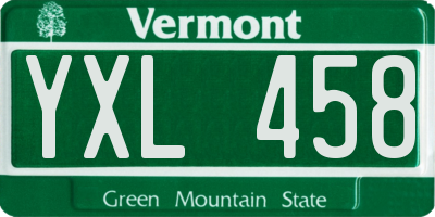 VT license plate YXL458