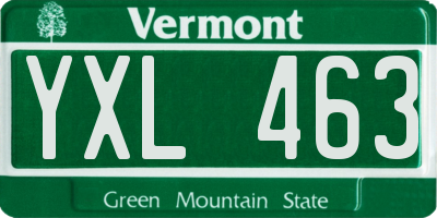 VT license plate YXL463