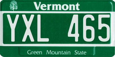 VT license plate YXL465
