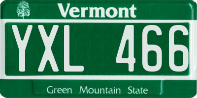 VT license plate YXL466