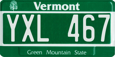 VT license plate YXL467