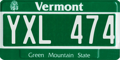 VT license plate YXL474
