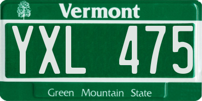VT license plate YXL475