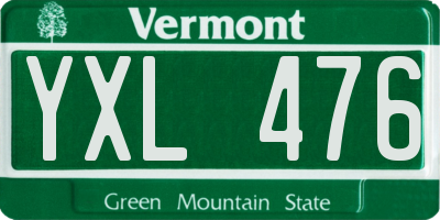 VT license plate YXL476