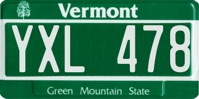 VT license plate YXL478