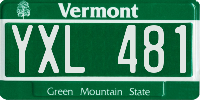 VT license plate YXL481
