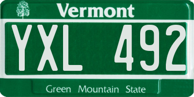 VT license plate YXL492