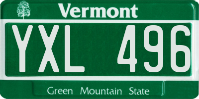 VT license plate YXL496