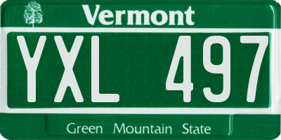 VT license plate YXL497
