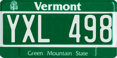 VT license plate YXL498