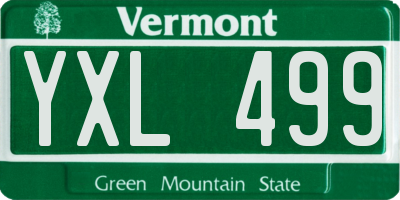VT license plate YXL499