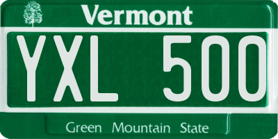 VT license plate YXL500