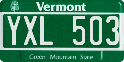 VT license plate YXL503