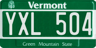 VT license plate YXL504